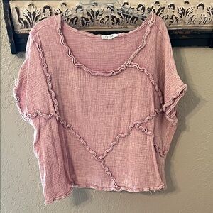 Oli & Hali Pink Ruffle Blouse